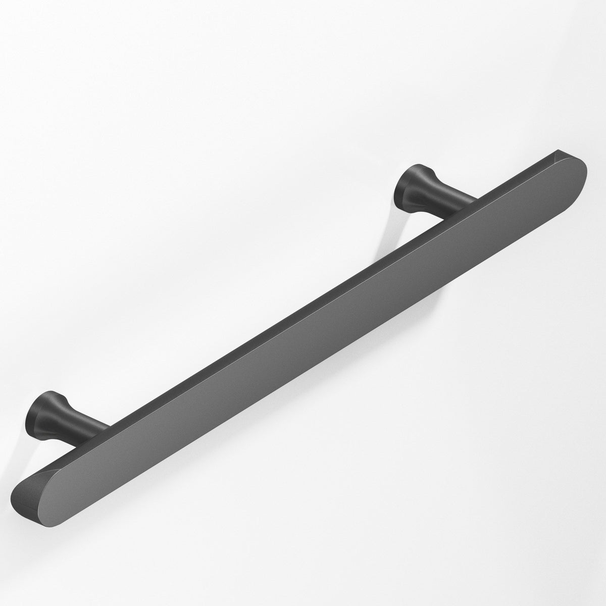 Colonial Bronze 259 Half-Round Pull with Flared Posts and Rounded Ends, 1 in Diameter - Matte Graphite