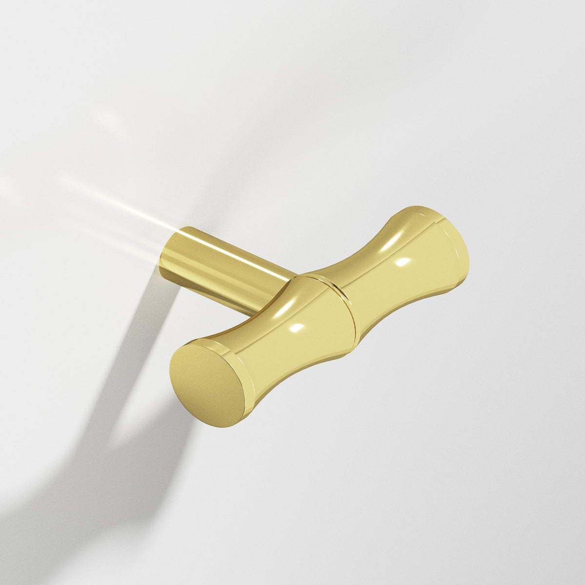 Colonial Bronze 263 Bamboo T-Knob with Straight Post, 1-3/4 in - Polished Brass