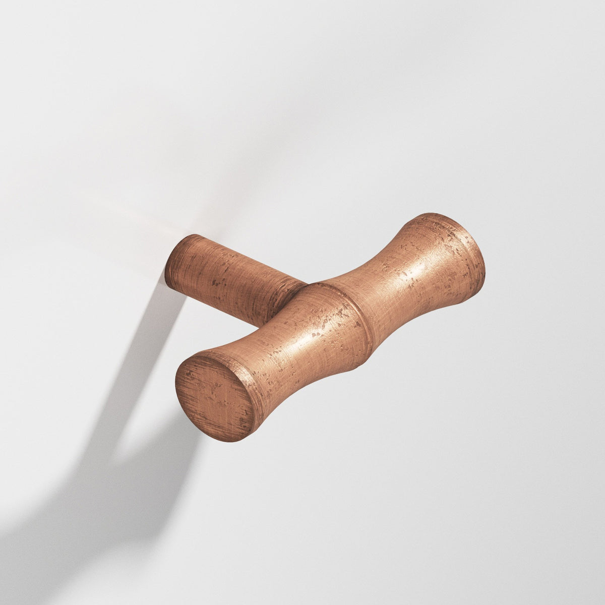 Colonial Bronze 263 Bamboo T-Knob with Straight Post, 1-3/4 in - Distressed Antique Copper