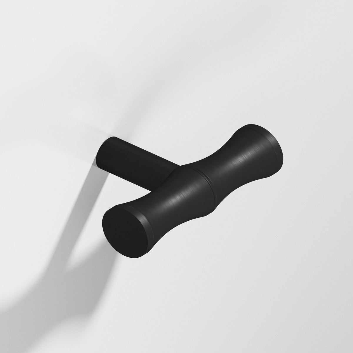 Colonial Bronze 263 Bamboo T-Knob with Straight Post, 1-3/4 in - Matte Satin Black