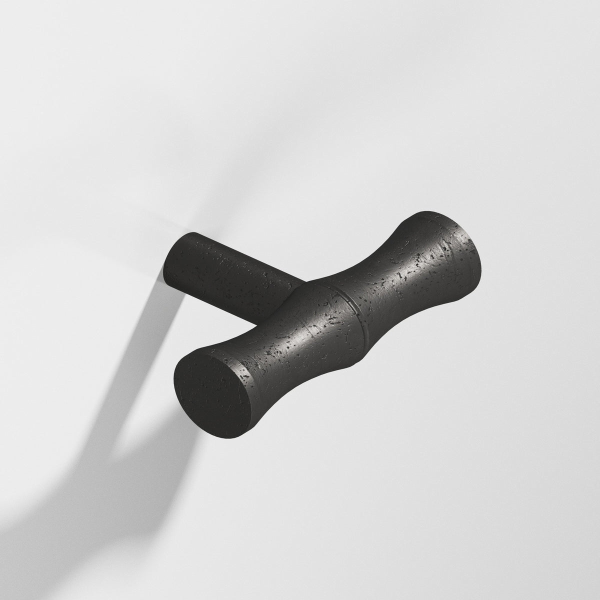 Colonial Bronze 263 Bamboo T-Knob with Straight Post, 1-3/4 in - Distressed Satin Black