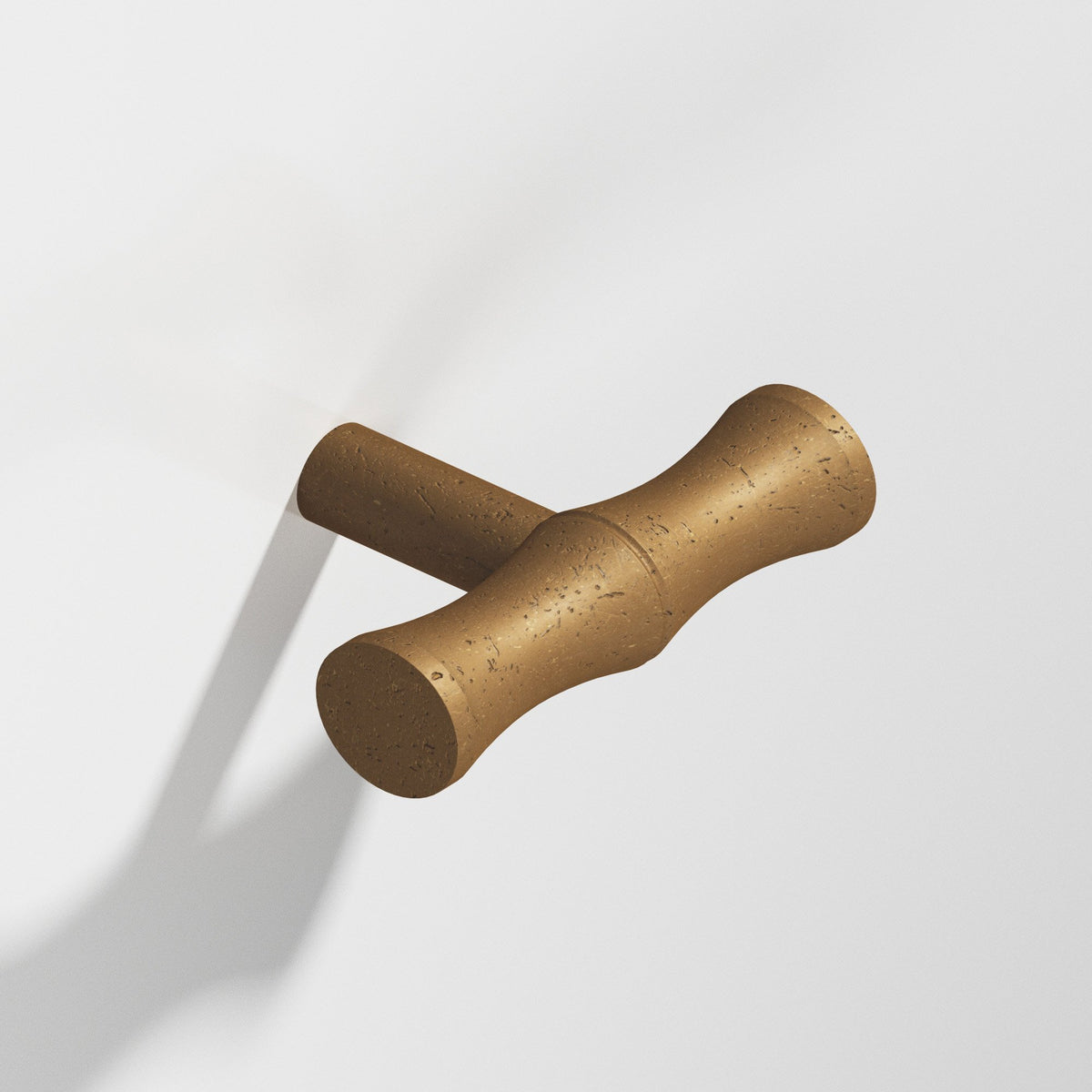 Colonial Bronze 263 Bamboo T-Knob with Straight Post, 1-3/4 in - Distressed Light Statuary Bronze