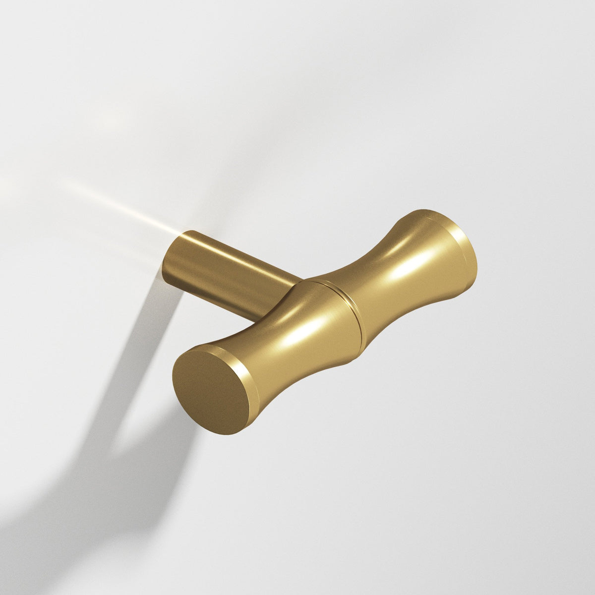 Colonial Bronze 263 Bamboo T-Knob with Straight Post, 1-3/4 in - Satin Brass