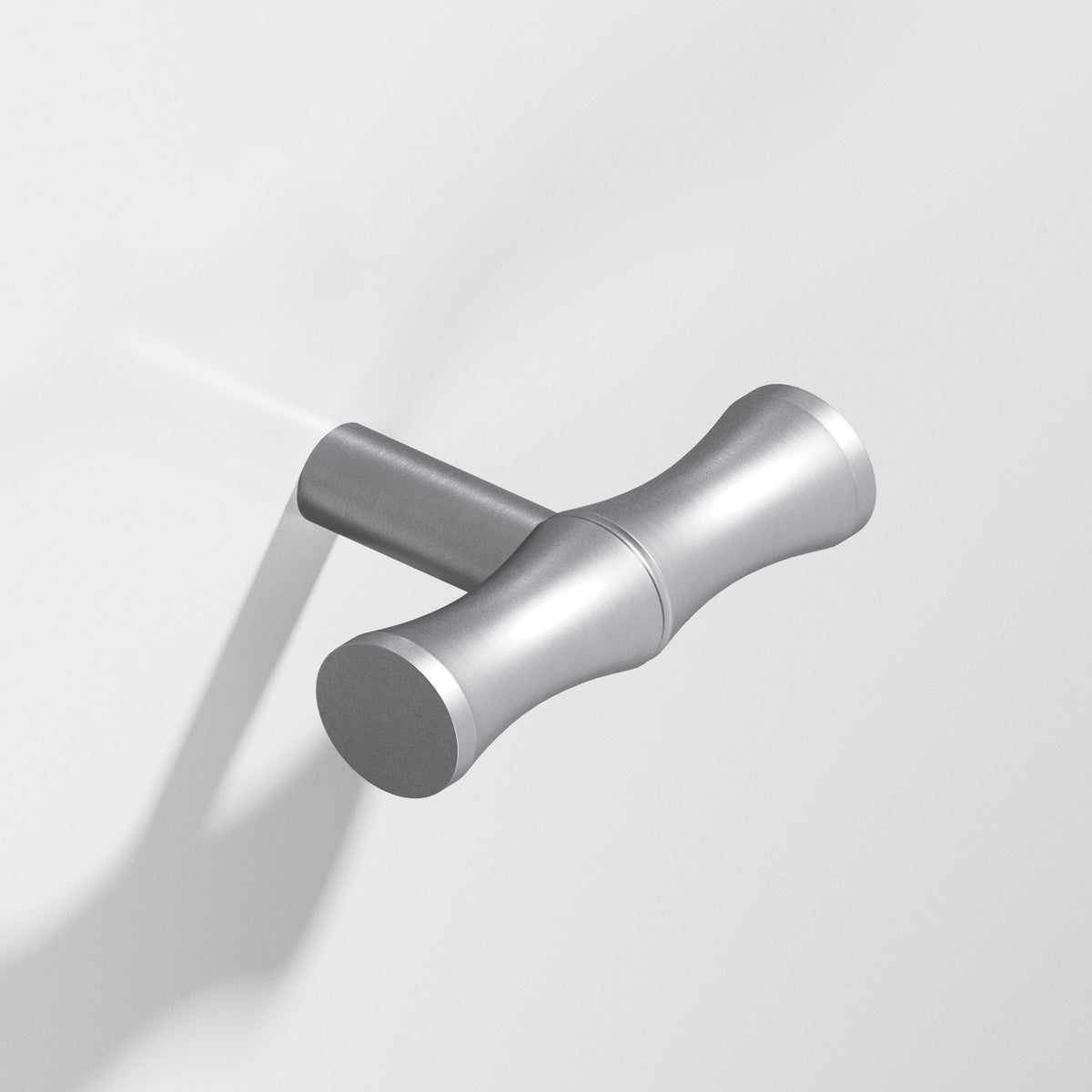 Colonial Bronze 263 Bamboo T-Knob with Straight Post, 1-3/4 in - Matte Satin Chrome