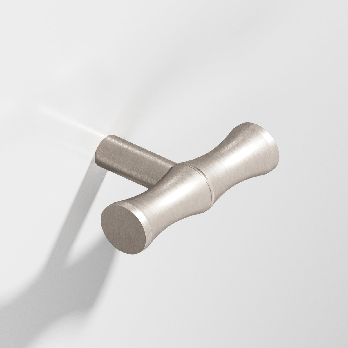 Colonial Bronze 263 Bamboo T-Knob with Straight Post, 1-3/4 in - Matte Satin Nickel