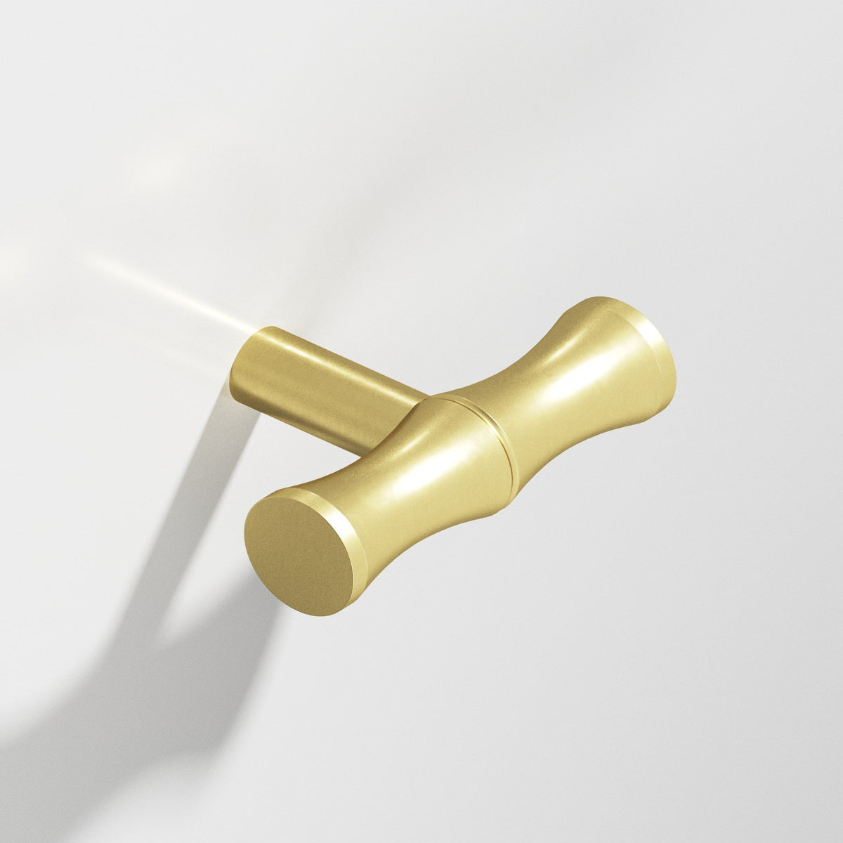 Colonial Bronze 263 Bamboo T-Knob with Straight Post, 1-3/4 in - Matte Satin Brass