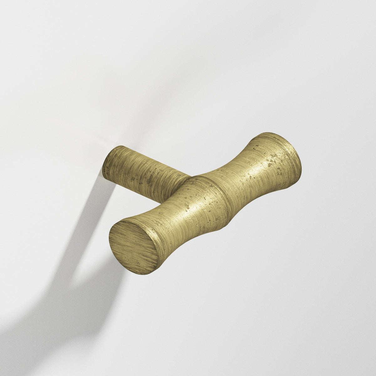 Colonial Bronze 263 Bamboo T-Knob with Straight Post, 1-3/4 in - Distressed Antique Brass