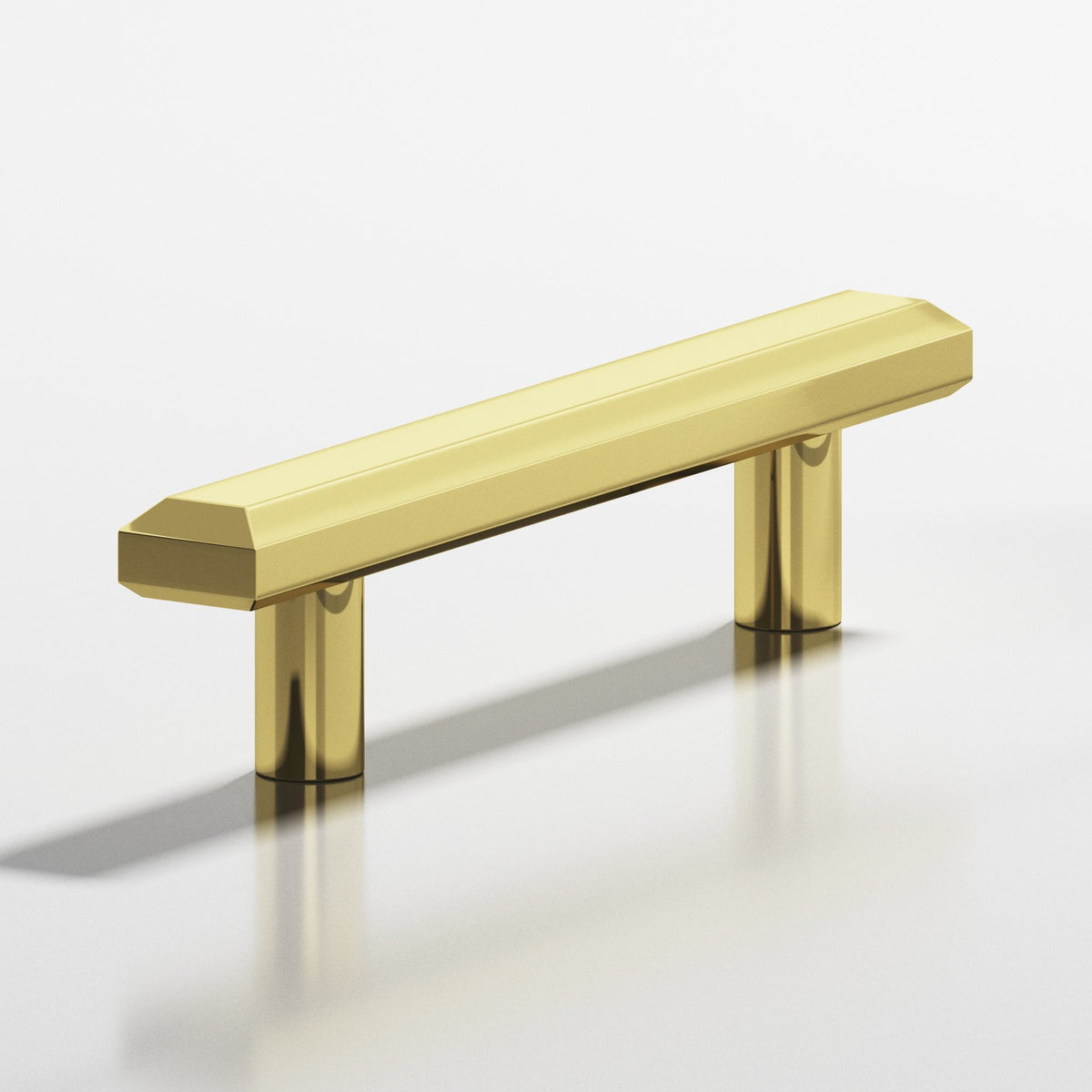 Colonial Bronze 271 Rectangular Beveled Pull with Straight Posts, 3/4 x 1/2 in - Polished Brass