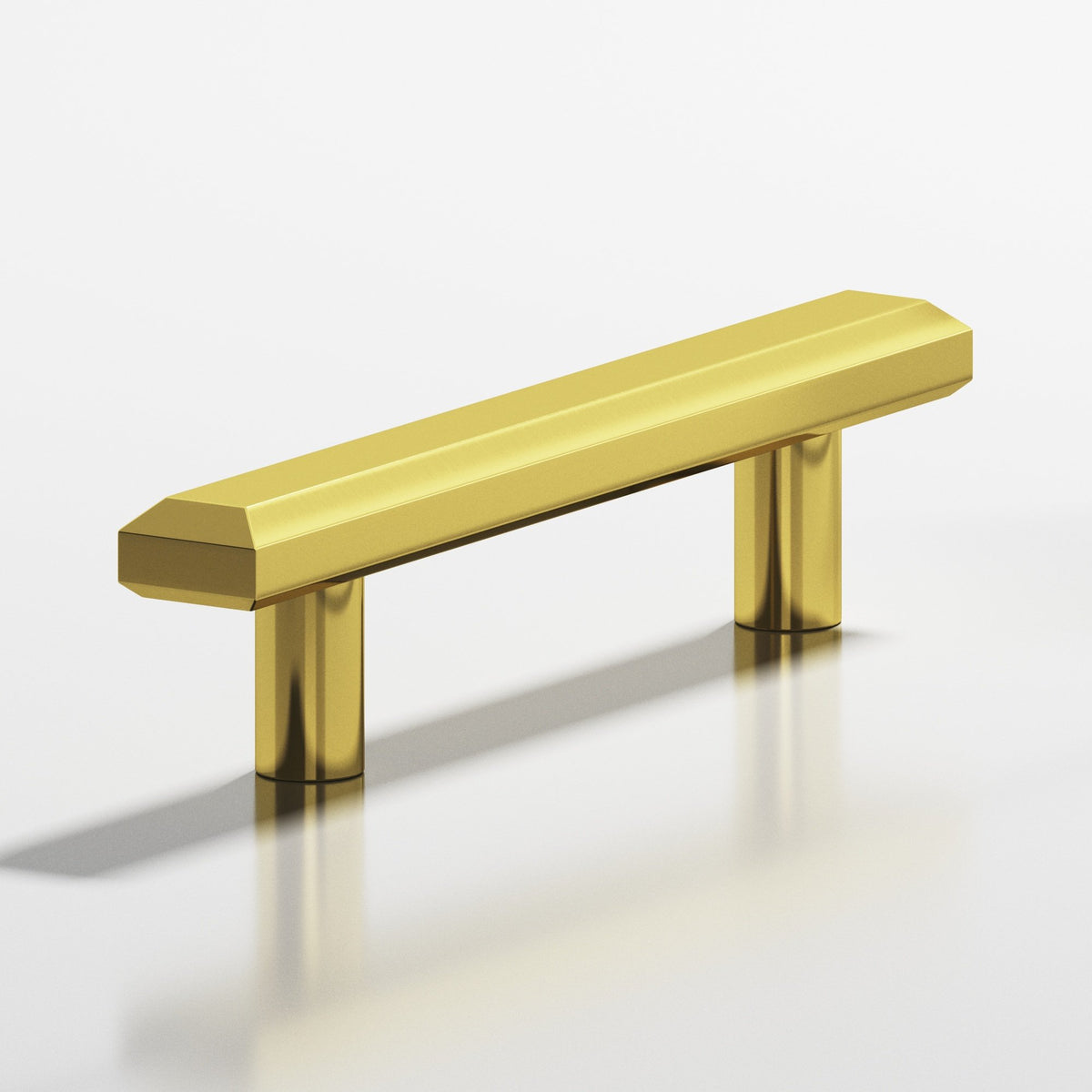 Colonial Bronze 270 Rectangular Beveled Pull with Straight Posts, 3/4 x 3/8 in - French Gold