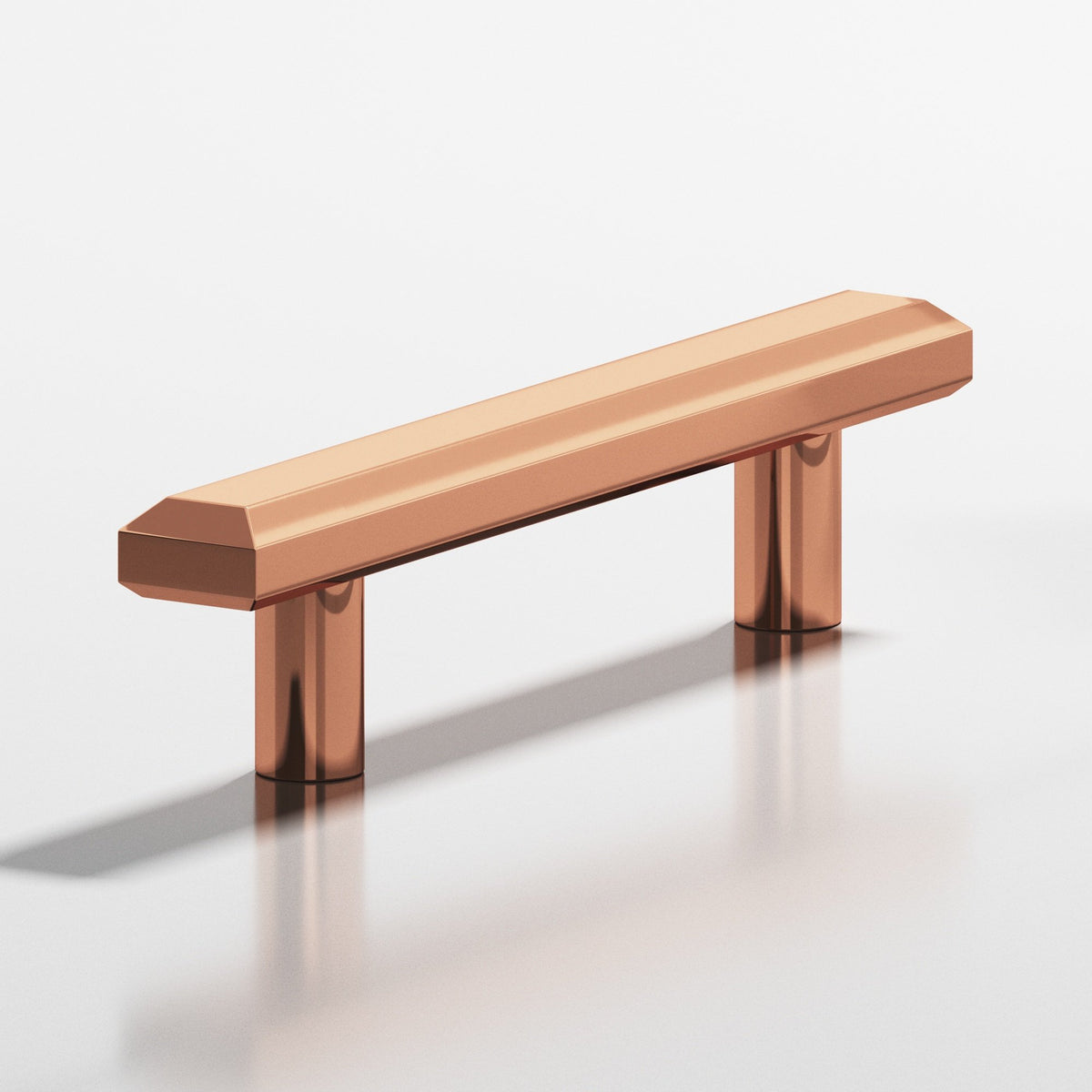 Colonial Bronze 275 Rectangular Beveled Pull with Straight Posts, 1-1/4 x 1/2 in - Polished Copper