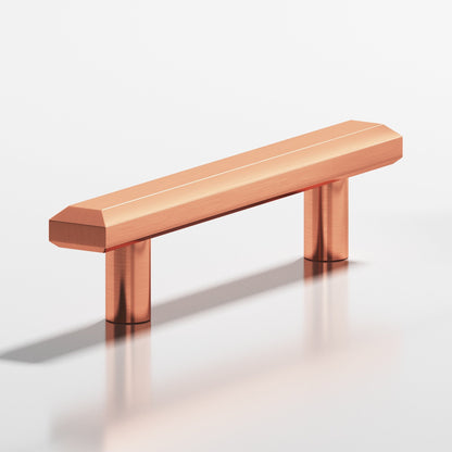 Colonial Bronze 275 Rectangular Beveled Pull with Straight Posts, 1-1/4 x 1/2 in - Satin Copper
