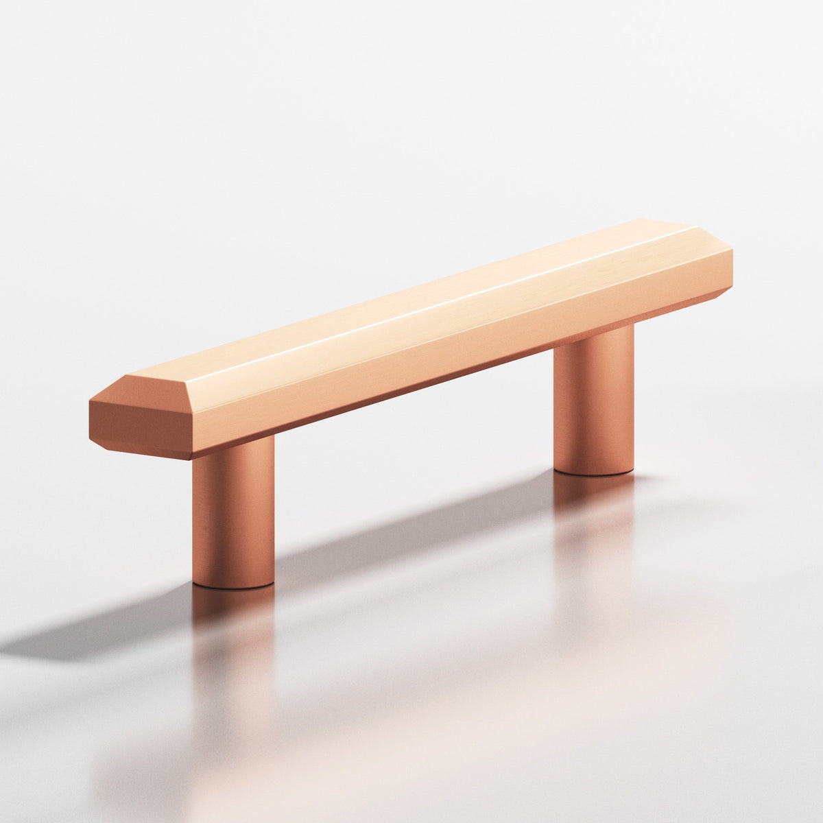 Colonial Bronze 270 Rectangular Beveled Pull with Straight Posts, 3/4 x 3/8 in - Matte Satin Copper