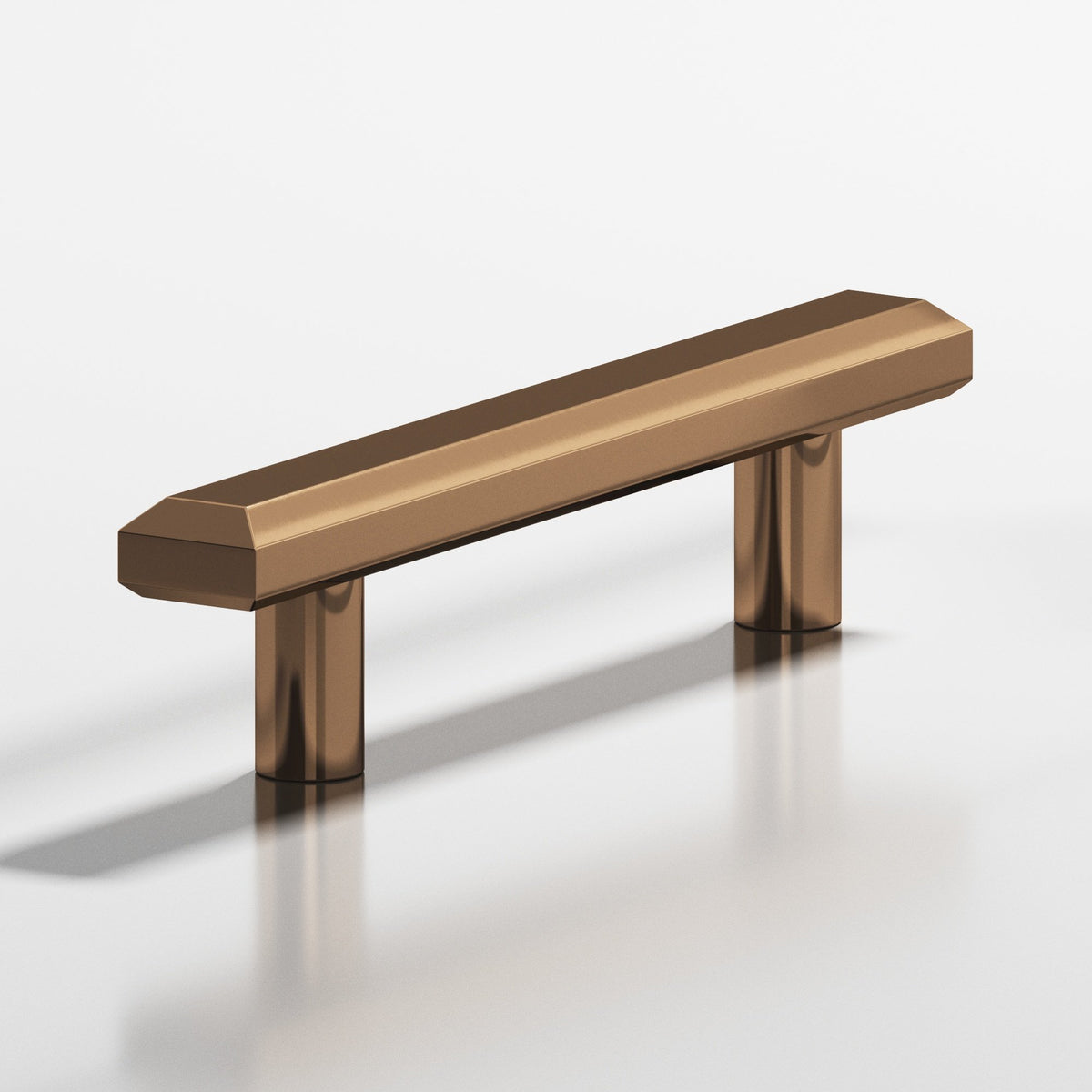 Colonial Bronze 270 Rectangular Beveled Pull with Straight Posts, 3/4 x 3/8 in - Polished Bronze