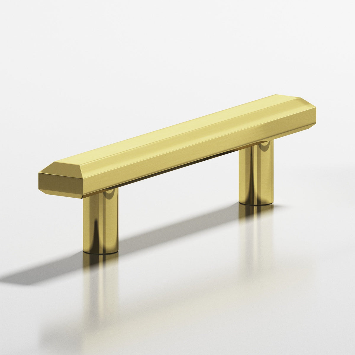 Colonial Bronze 275 Rectangular Beveled Pull with Straight Posts, 1-1/4 x 1/2 in - Unlacquered Polished Brass