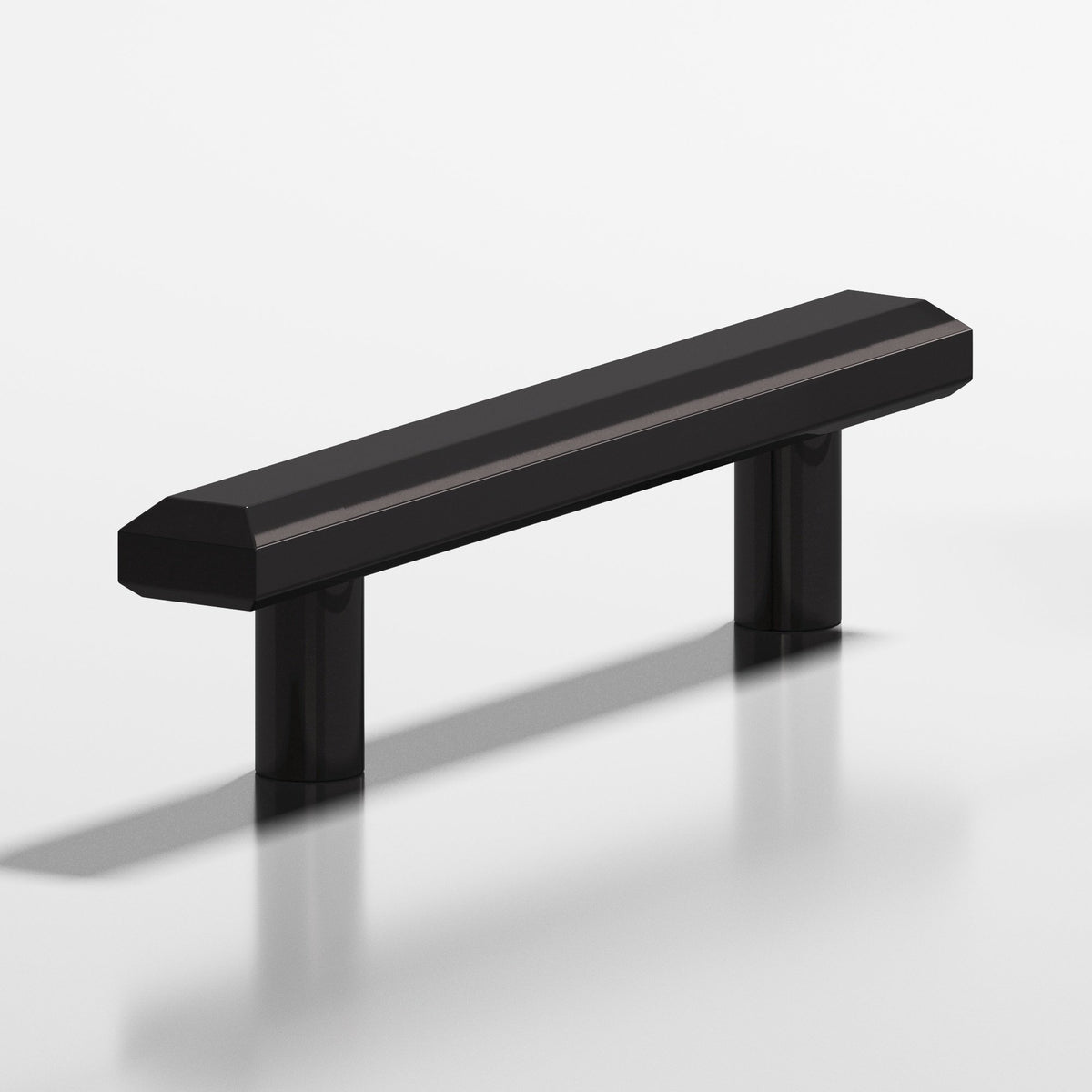 Colonial Bronze 270 Rectangular Beveled Pull with Straight Posts, 3/4 x 3/8 in - Satin Black