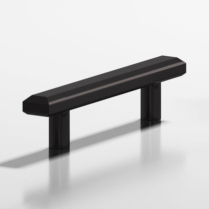Colonial Bronze 275 Rectangular Beveled Pull with Straight Posts, 1-1/4 x 1/2 in - Satin Black