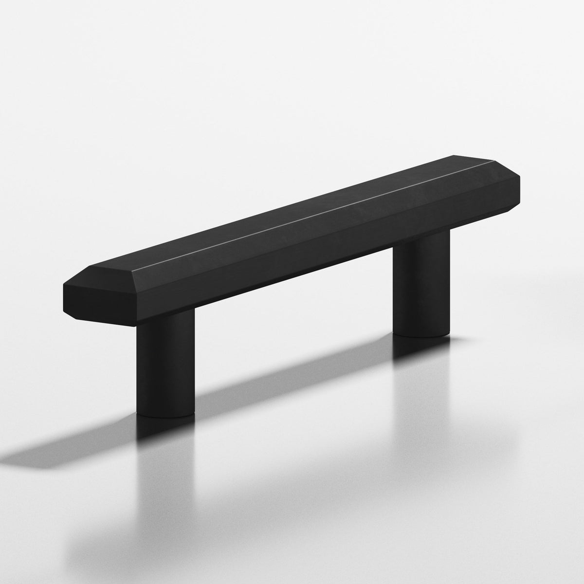 Colonial Bronze 275 Rectangular Beveled Pull with Straight Posts, 1-1/4 x 1/2 in - Matte Satin Black
