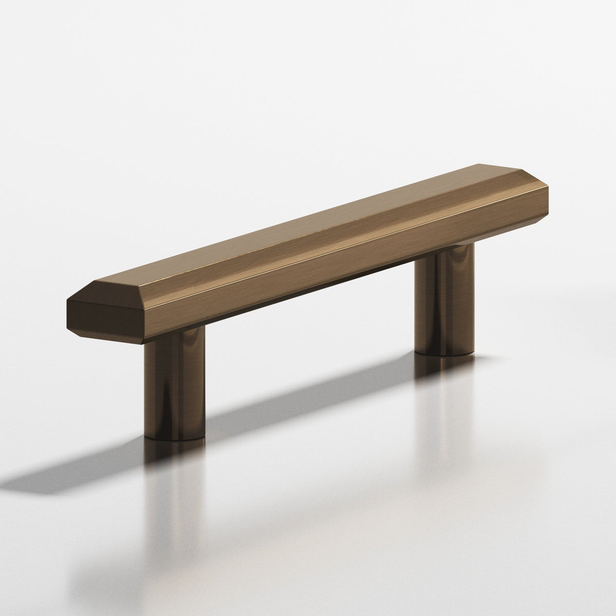 Colonial Bronze 270 Rectangular Beveled Pull with Straight Posts, 3/4 x 3/8 in - Light Statuary Bronze
