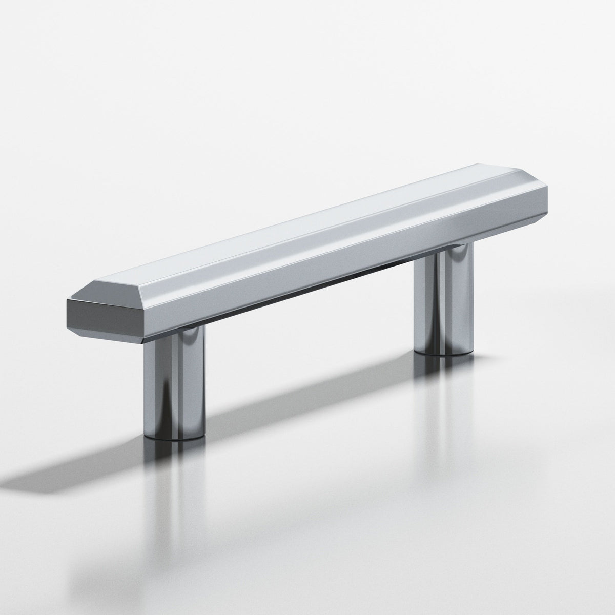 Colonial Bronze 275 Rectangular Beveled Pull with Straight Posts, 1-1/4 x 1/2 in - Polished Chrome