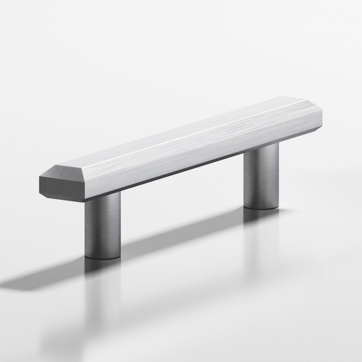 Colonial Bronze 270 Rectangular Beveled Pull with Straight Posts, 3/4 x 3/8 in - Matte Satin Chrome