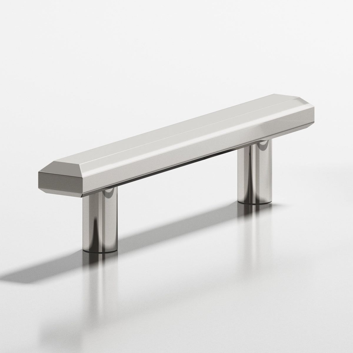 Colonial Bronze 271 Rectangular Beveled Pull with Straight Posts, 3/4 x 1/2 in - Polished Nickel
