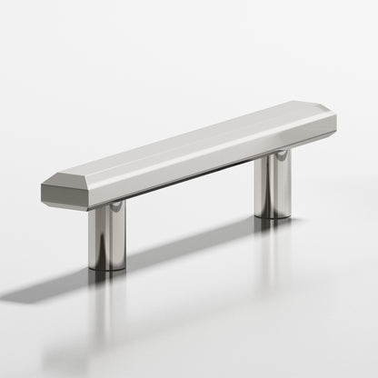 Colonial Bronze 275 Rectangular Beveled Pull with Straight Posts, 1-1/4 x 1/2 in - Polished Nickel