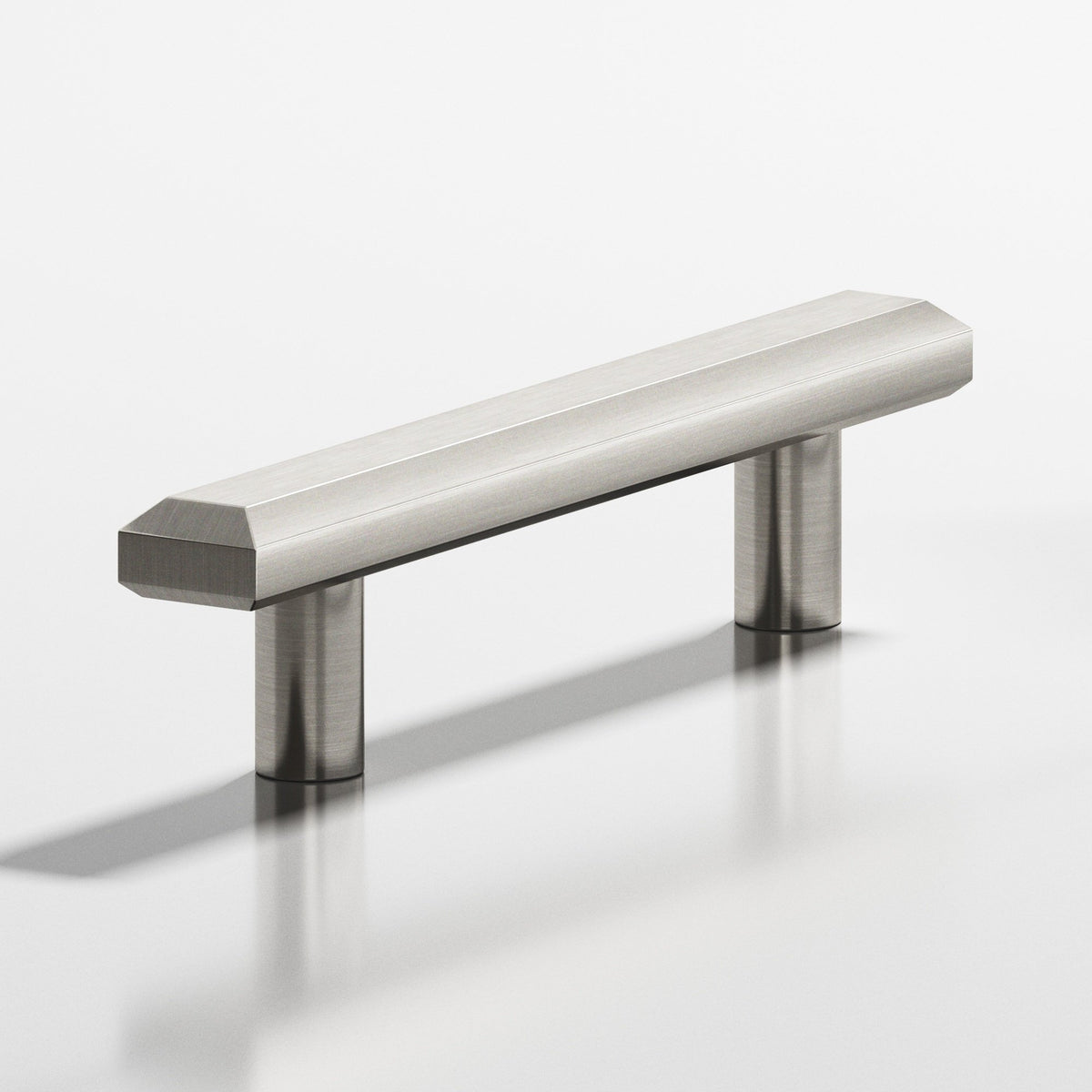Colonial Bronze 270 Rectangular Beveled Pull with Straight Posts, 3/4 x 3/8 in - Satin Nickel