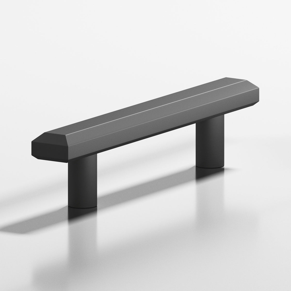 Colonial Bronze 270 Rectangular Beveled Pull with Straight Posts, 3/4 x 3/8 in - Matte Graphite