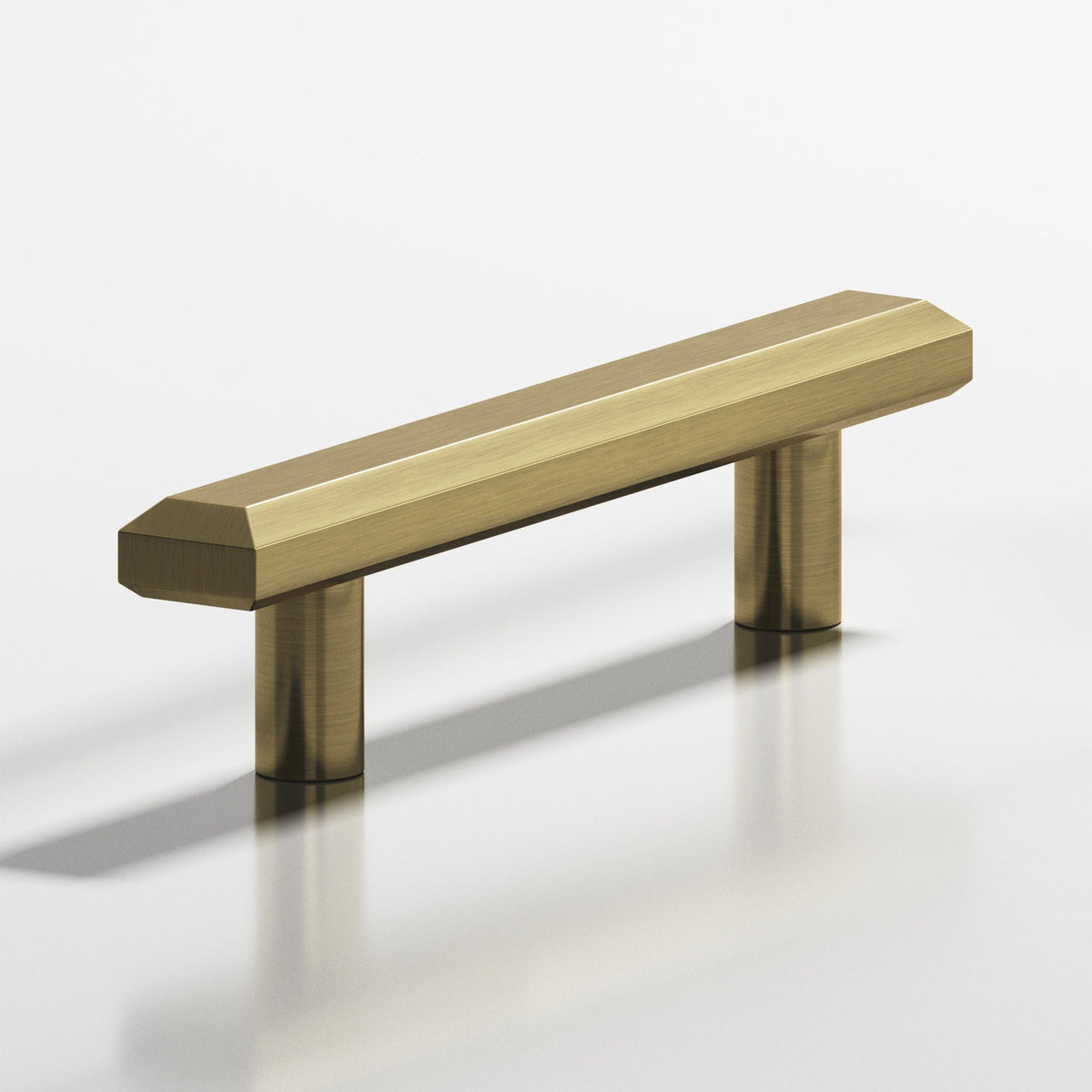 Colonial Bronze 270 Rectangular Beveled Pull with Straight Posts, 3/4 x 3/8 in - Antique Brass