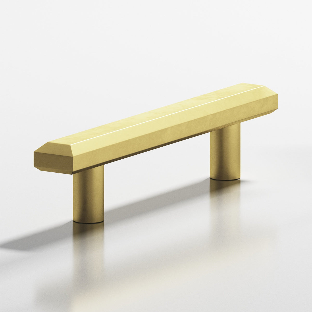 Colonial Bronze 271 Rectangular Beveled Pull with Straight Posts, 3/4 x 1/2 in - Matte Satin Brass