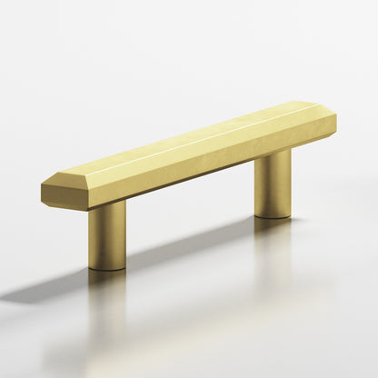 Colonial Bronze 275 Rectangular Beveled Pull with Straight Posts, 1-1/4 x 1/2 in - Matte Satin Brass