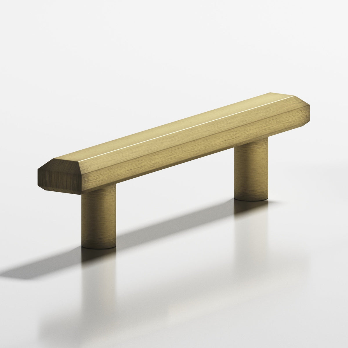 Colonial Bronze 270 Rectangular Beveled Pull with Straight Posts, 3/4 x 3/8 in - Matte Antique Satin Brass