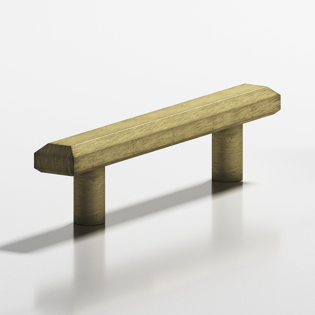 Colonial Bronze 270 Rectangular Beveled Pull with Straight Posts, 3/4 x 3/8 in - Distressed Antique Brass