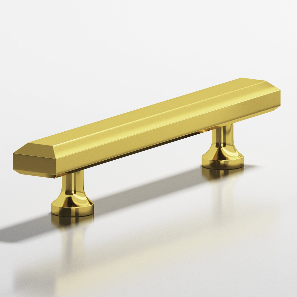 Colonial Bronze 272 Rectangular Beveled Pull with Flared Posts, 3/4 x 3/8 in - French Gold