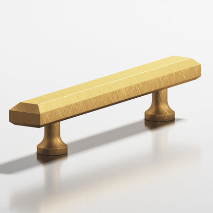 Colonial Bronze 276 Rectangular Beveled Pull with Flared Posts, 1-1/4 x 1/2 in - Weathered Brass
