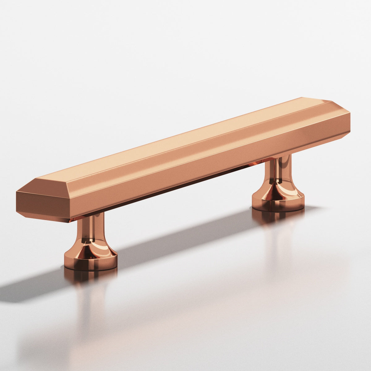 Colonial Bronze 272 Rectangular Beveled Pull with Flared Posts, 3/4 x 3/8 in - Polished Copper