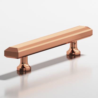 Colonial Bronze 276 Rectangular Beveled Pull with Flared Posts, 1-1/4 x 1/2 in - Polished Copper
