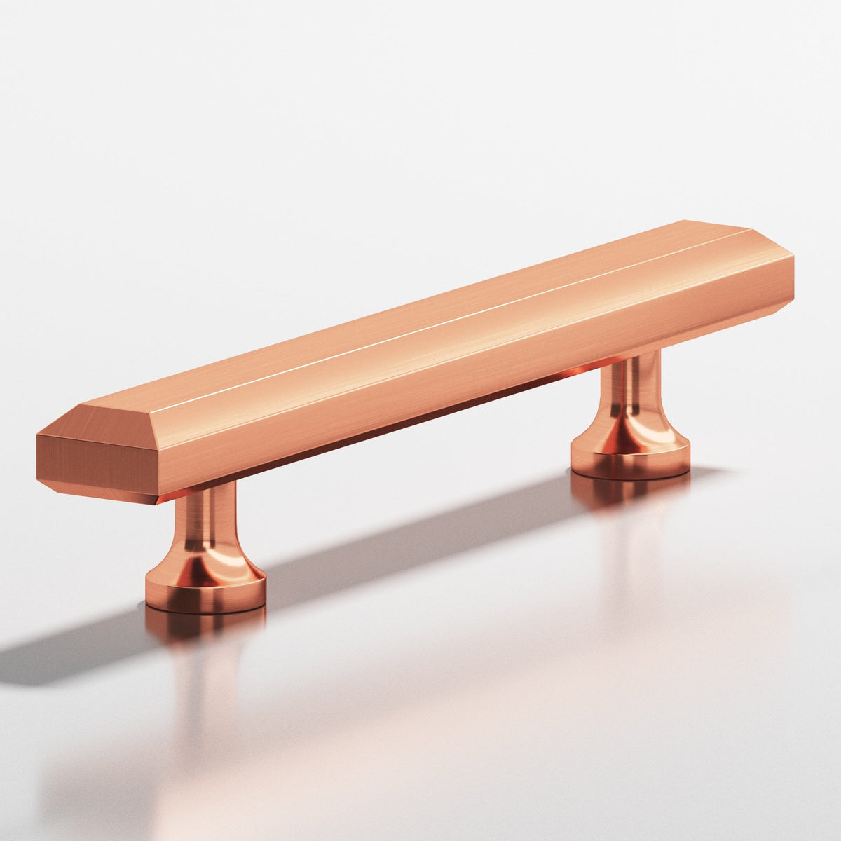 Colonial Bronze 276 Rectangular Beveled Pull with Flared Posts, 1-1/4 x 1/2 in - Satin Copper