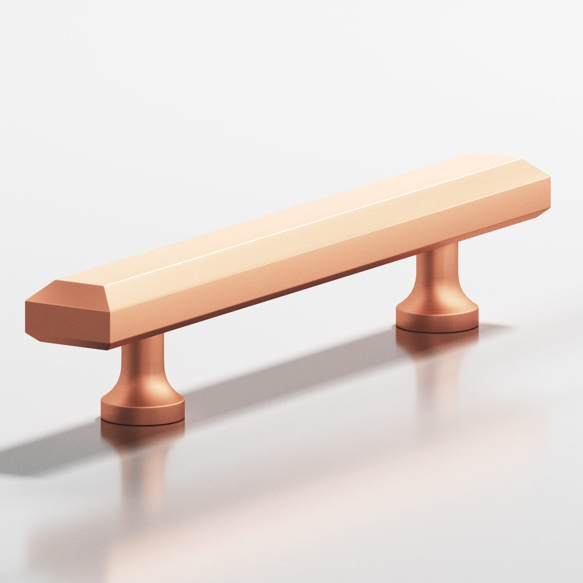 Colonial Bronze 276 Rectangular Beveled Pull with Flared Posts, 1-1/4 x 1/2 in - Matte Satin Copper