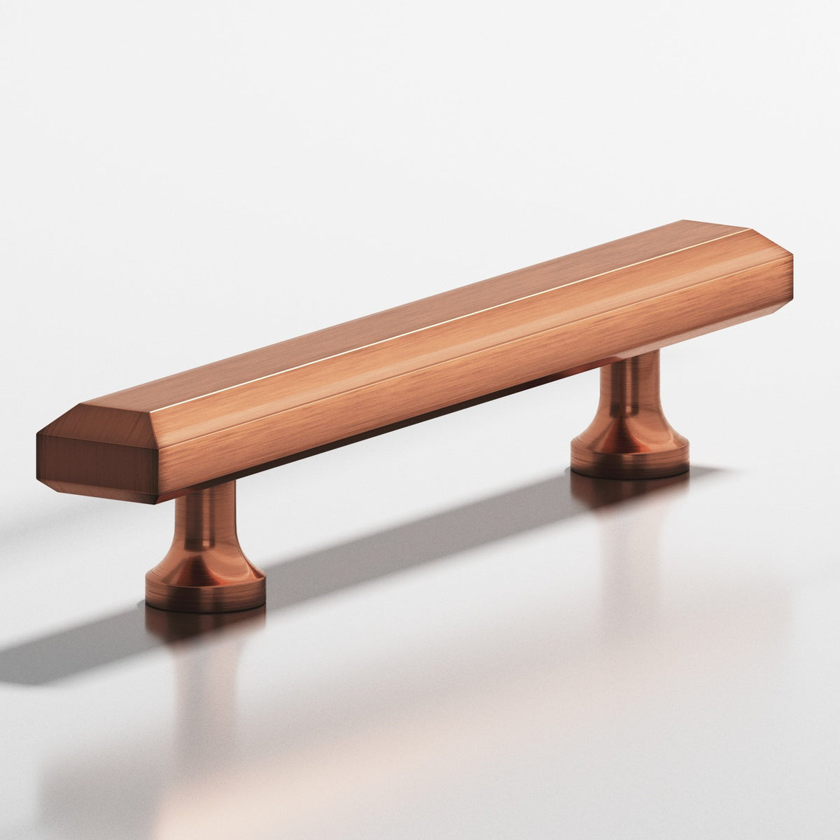 Colonial Bronze 272 Rectangular Beveled Pull with Flared Posts, 3/4 x 3/8 in - Antique Copper