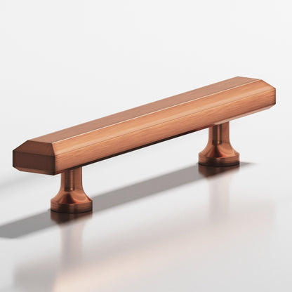 Colonial Bronze 276 Rectangular Beveled Pull with Flared Posts, 1-1/4 x 1/2 in - Antique Copper