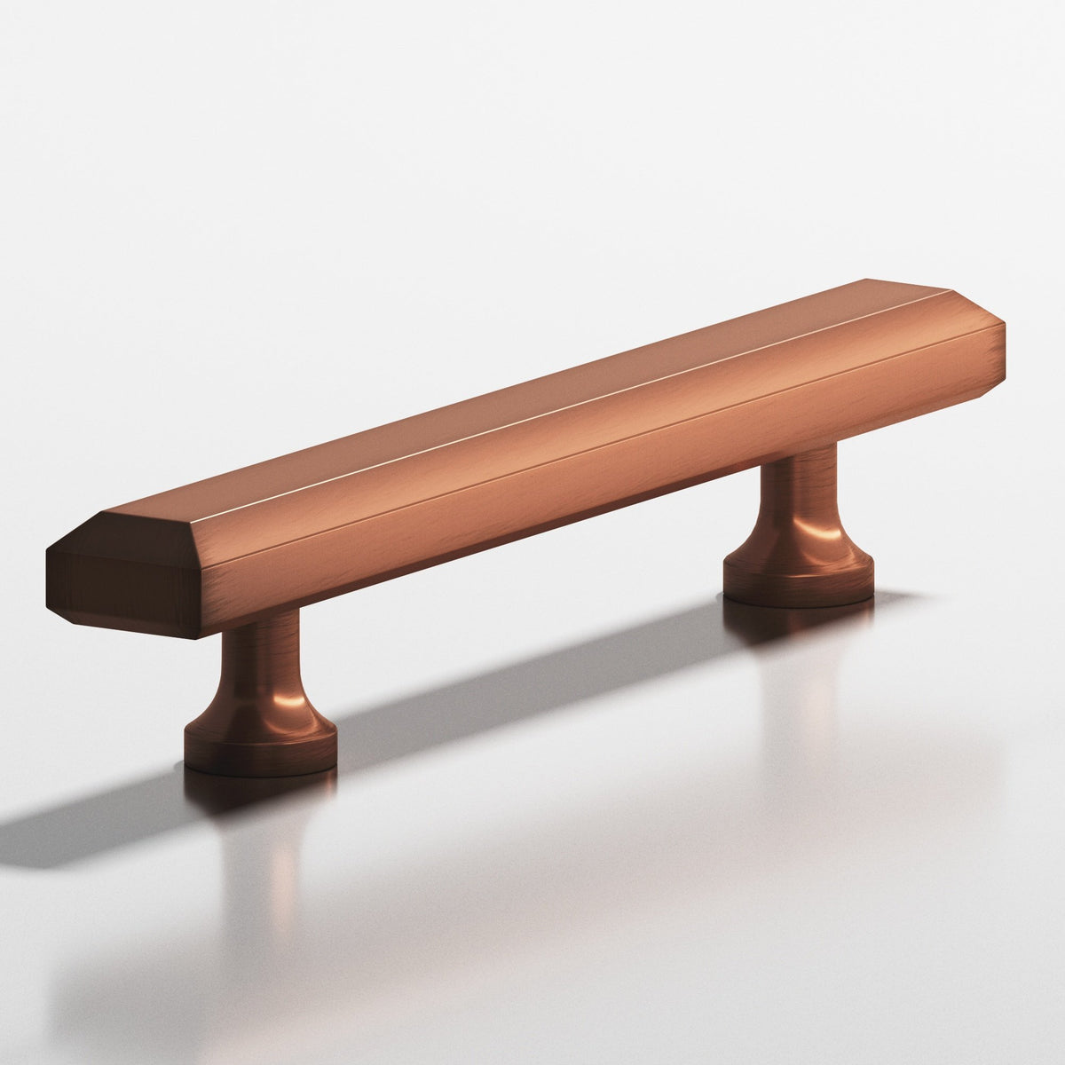 Colonial Bronze 272 Rectangular Beveled Pull with Flared Posts, 3/4 x 3/8 in - Matte Antique Copper