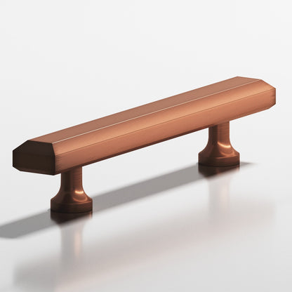 Colonial Bronze 276 Rectangular Beveled Pull with Flared Posts, 1-1/4 x 1/2 in - Matte Antique Copper