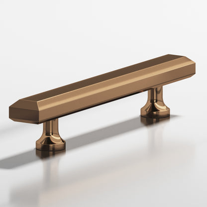 Colonial Bronze 276 Rectangular Beveled Pull with Flared Posts, 1-1/4 x 1/2 in - Polished Bronze