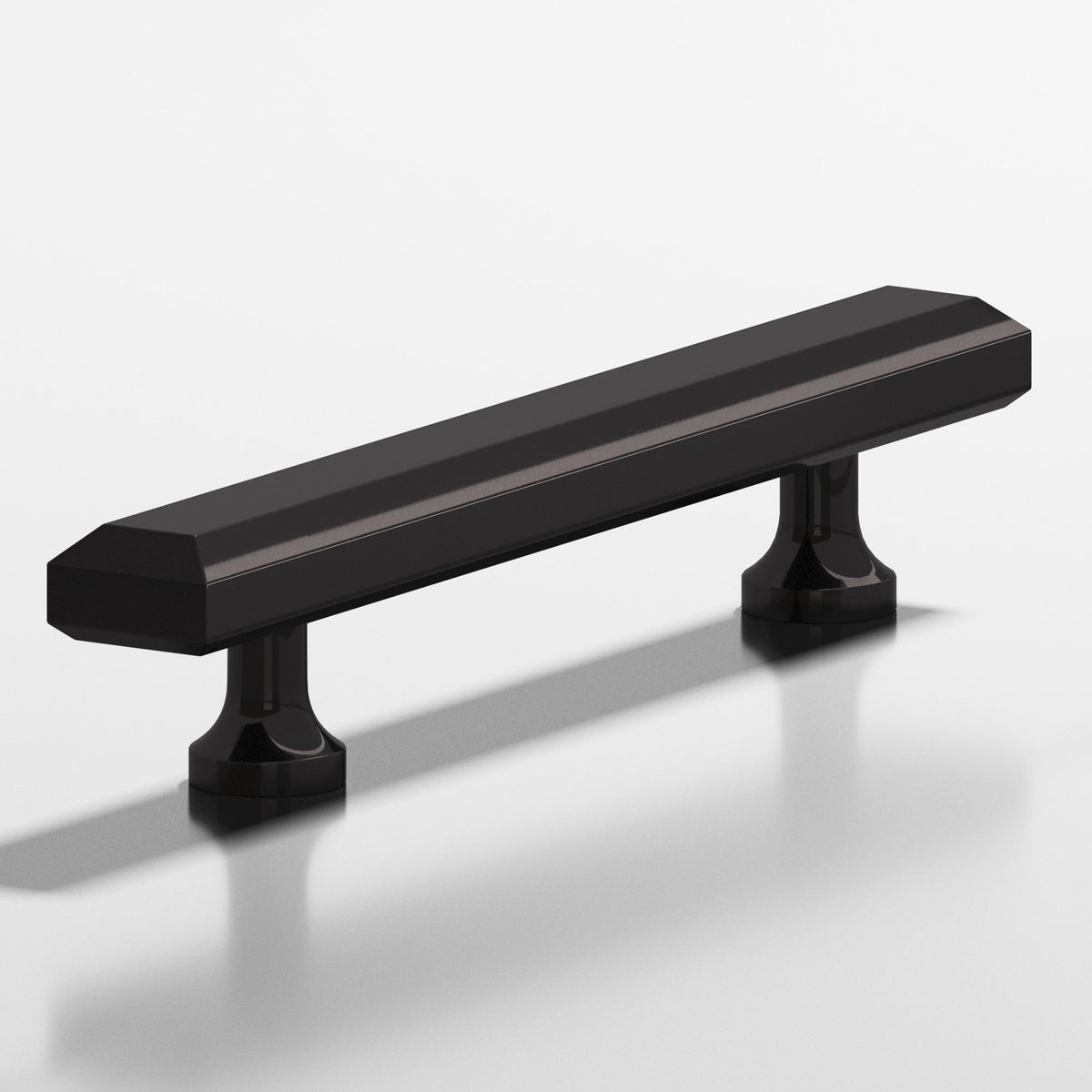Colonial Bronze 273 Rectangular Beveled Pull with Flared Posts, 3/4 x 1/2 in - Satin Black