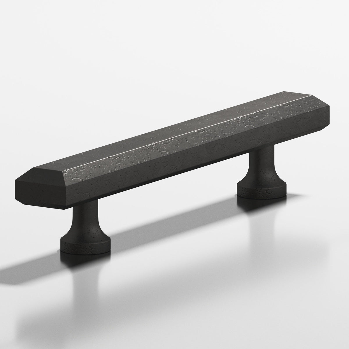 Colonial Bronze 272 Rectangular Beveled Pull with Flared Posts, 3/4 x 3/8 in - Distressed Satin Black