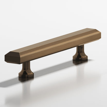 Colonial Bronze 276 Rectangular Beveled Pull with Flared Posts, 1-1/4 x 1/2 in - Light Statuary Bronze