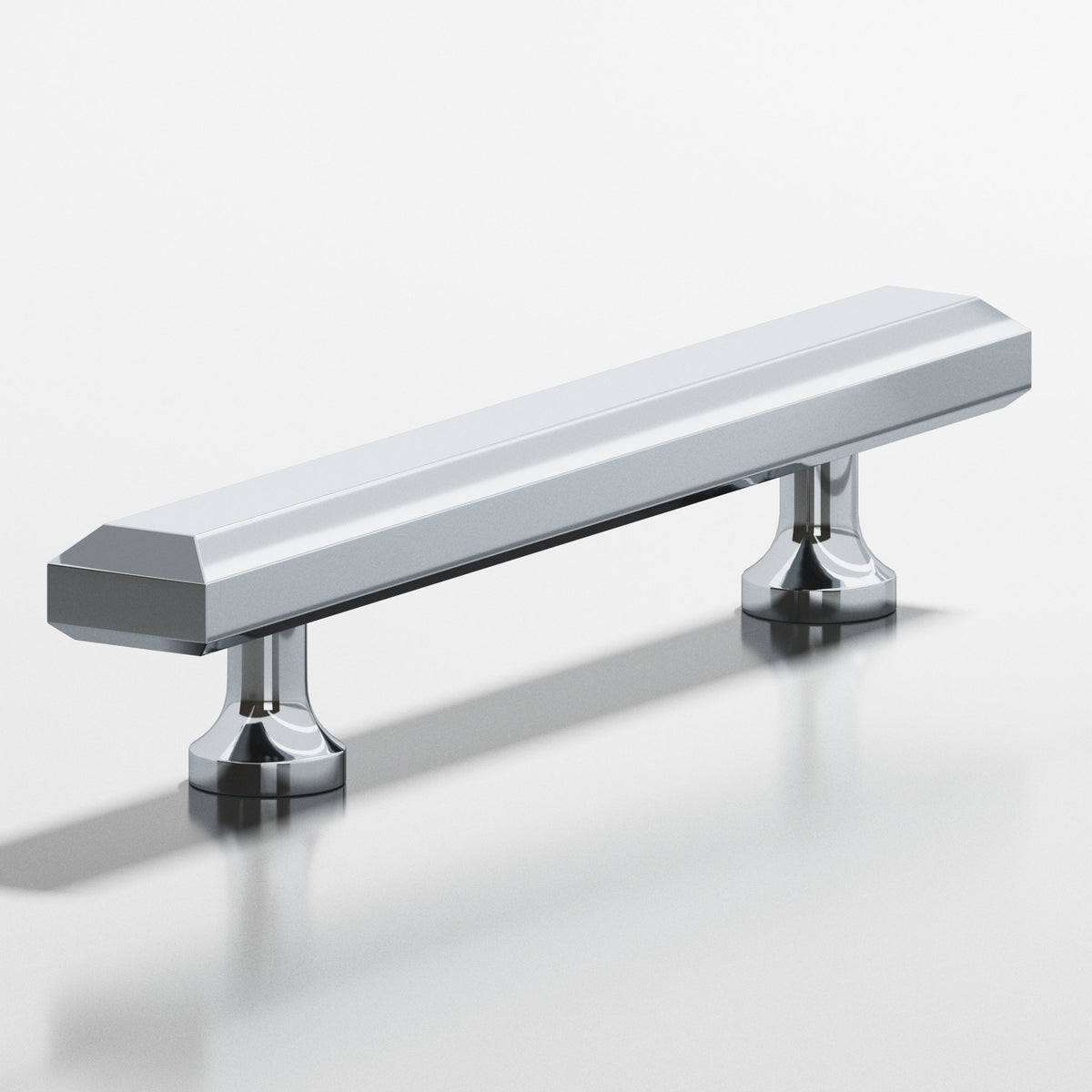 Colonial Bronze 272 Rectangular Beveled Pull with Flared Posts, 3/4 x 3/8 in - Polished Chrome