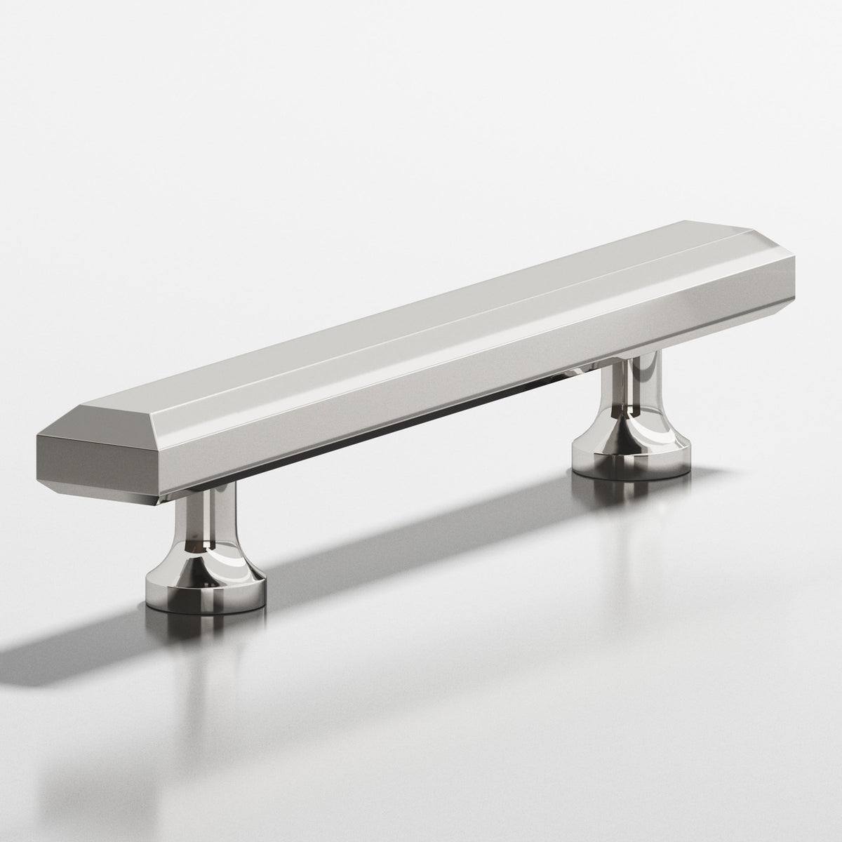 Colonial Bronze 273 Rectangular Beveled Pull with Flared Posts, 3/4 x 1/2 in - Polished Nickel