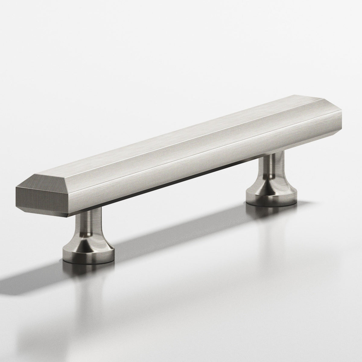 Colonial Bronze 272 Rectangular Beveled Pull with Flared Posts, 3/4 x 3/8 in - Satin Nickel